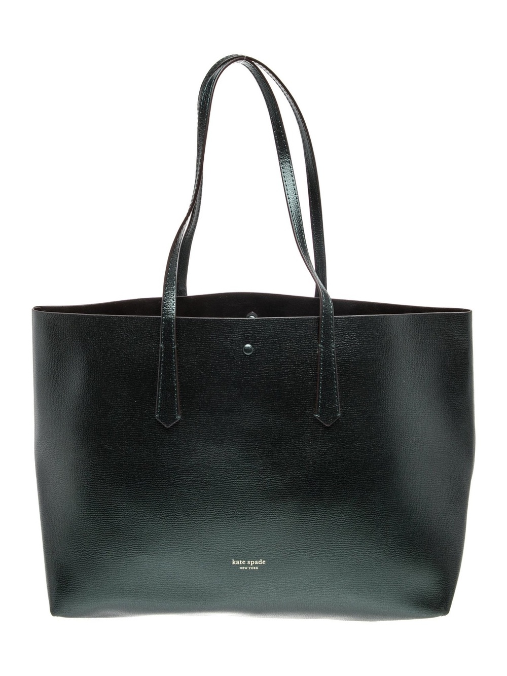 Kate Spade ♠️ Molly Leather Tote Bag in Dark Sea Green Metallic